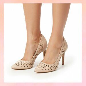 New Restricted Brand Nude Cutout Heels - Size 9